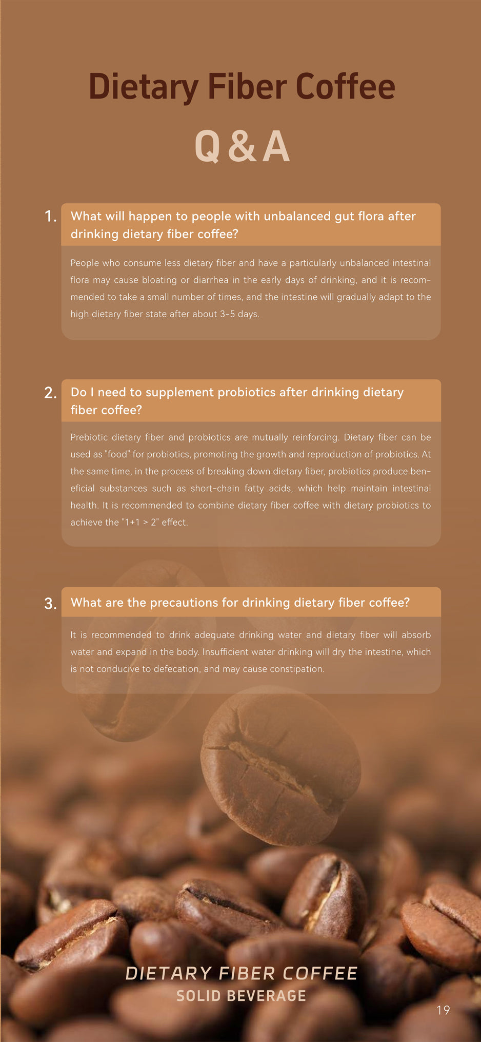 Dietary Fiber Coffee for body control