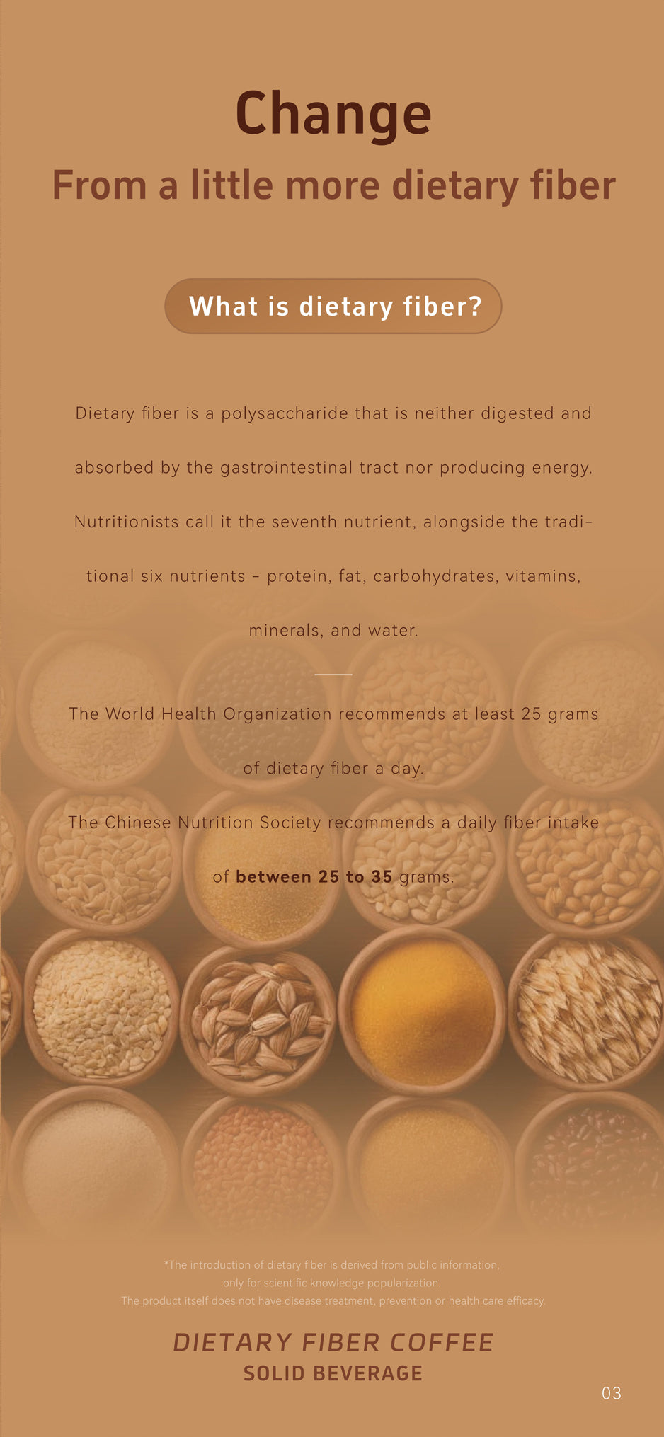 Dietary Fiber Coffee for body control